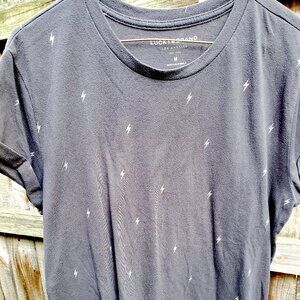 Subtle rainbow lightning bolt tee